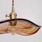 Flower Petal Glass Pendant Swag Light