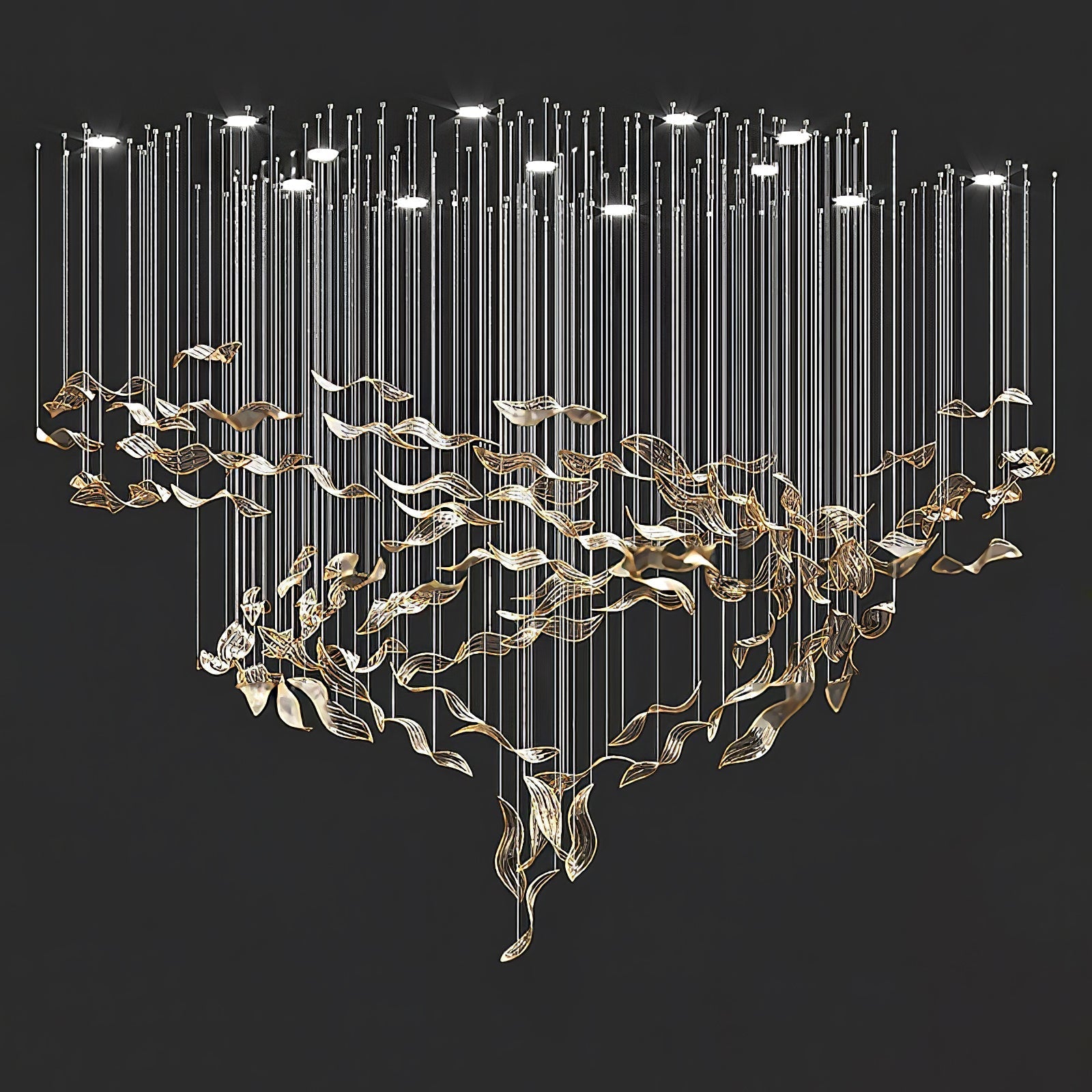 Fluttering Leaves Candelabrum Chandelier