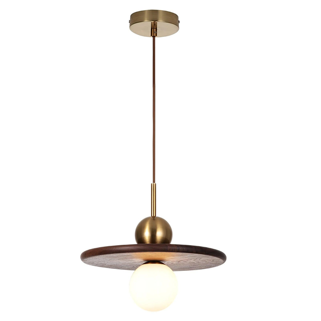 Flying Saucer Walnut Hanging light Pendant Lamp