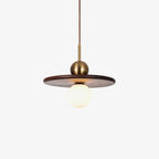 Flying Saucer Walnut Hanging light Pendant Lamp