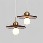 Flying Saucer Walnut Hanging light Pendant Lamp