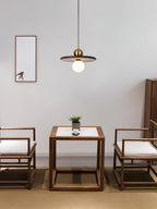 Flying Saucer Walnut Hanging light Pendant Lamp