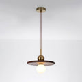 Flying Saucer Walnut Hanging light Pendant Lamp