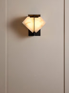 Folded Halo Alabaster Wall Sconce