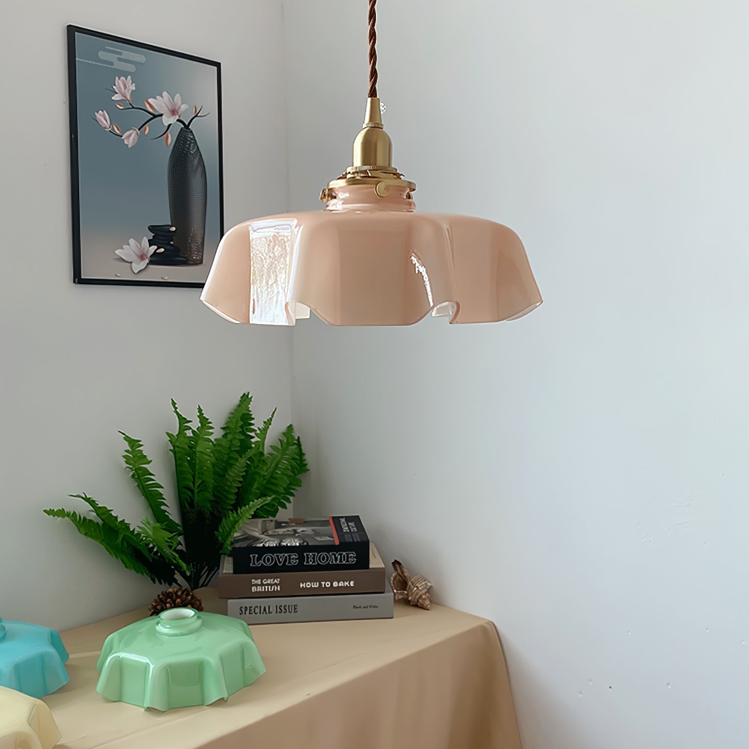 French Flower Houselight Pendant Swag Light