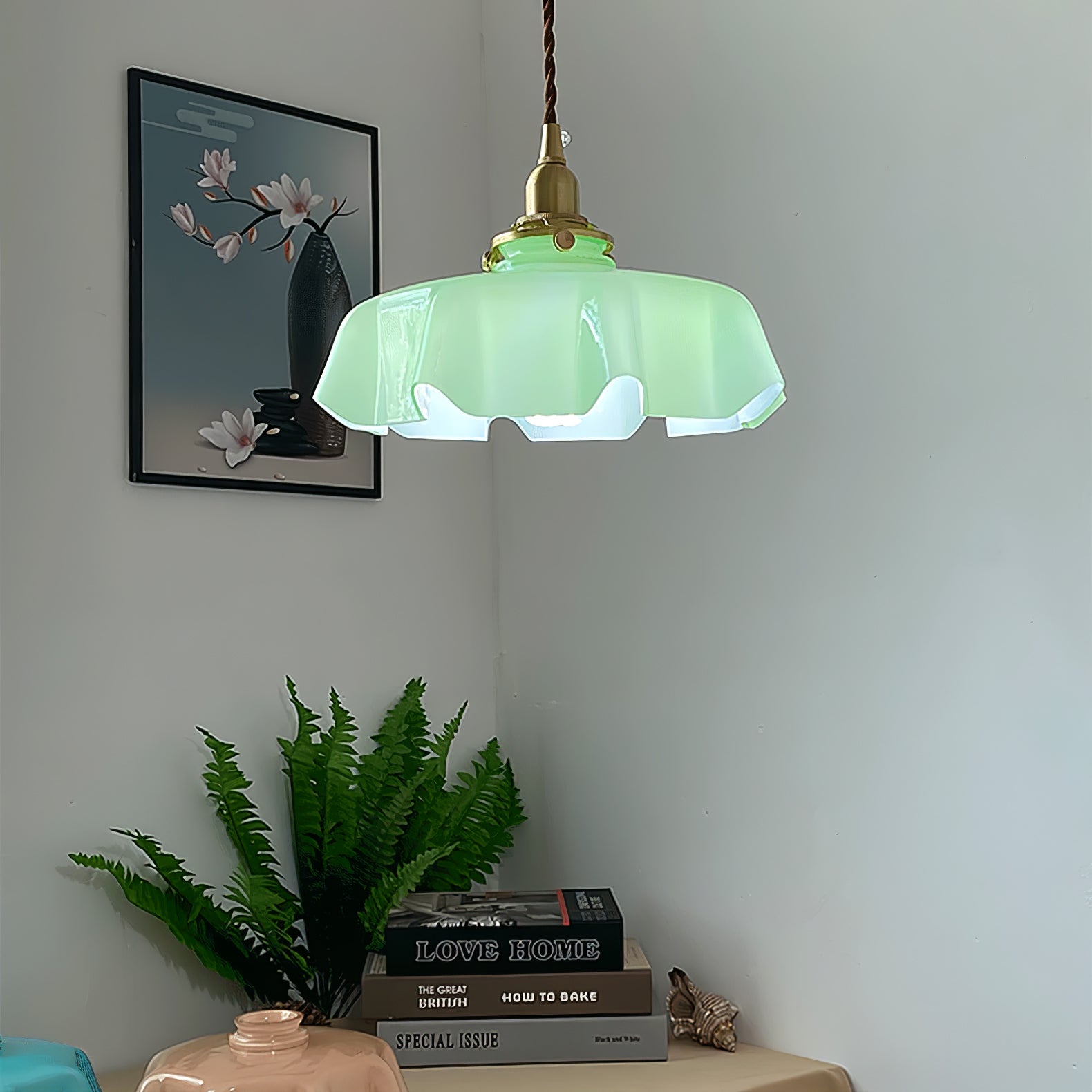 French Flower Houselight Pendant Swag Light