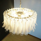 Petals White Murano Chandelier