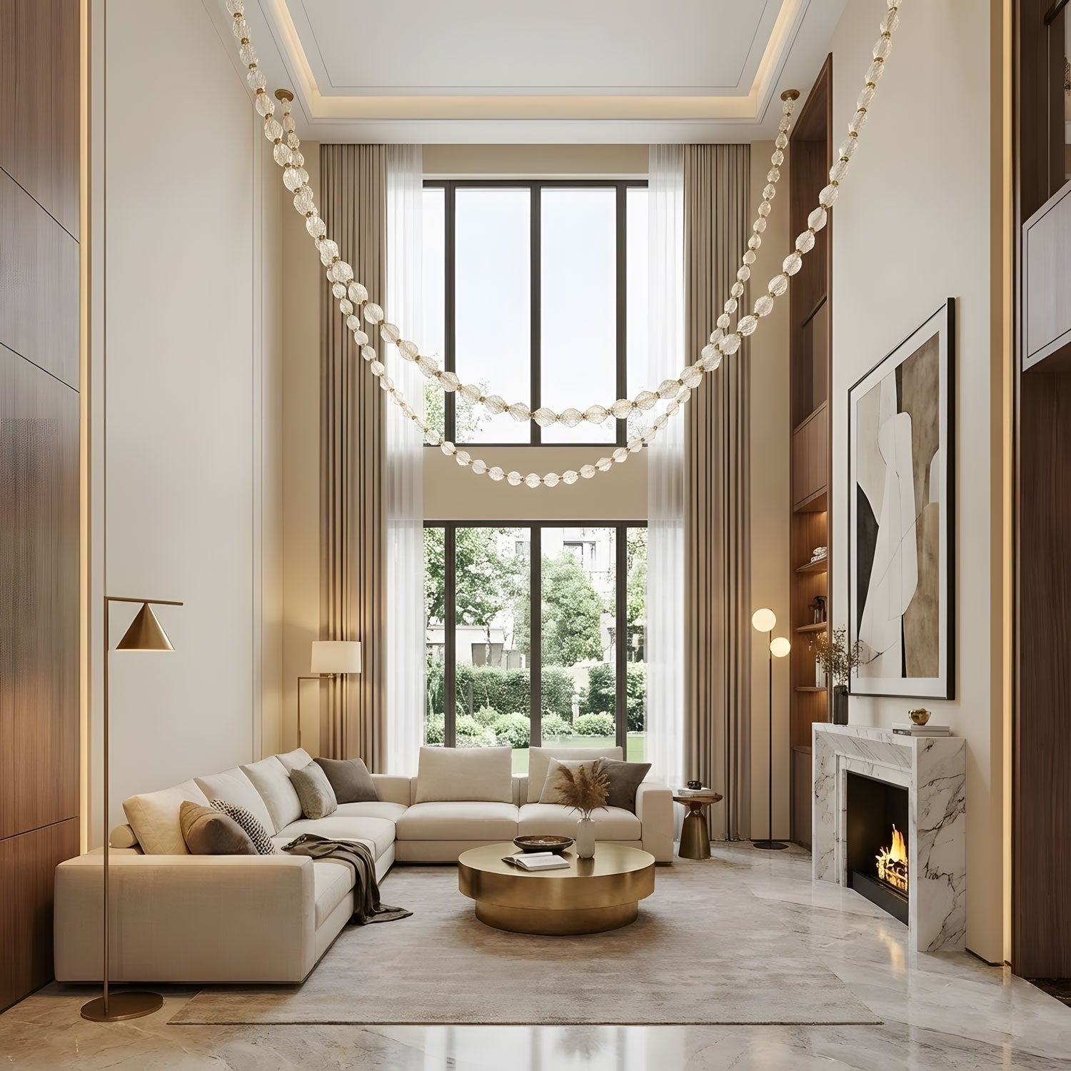 Glass Chain Chandelier