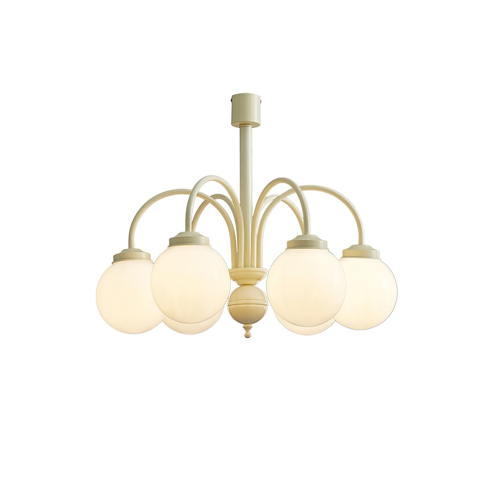 Cream Glass Sphere Chandelier