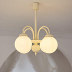 Cream Glass Sphere Chandelier
