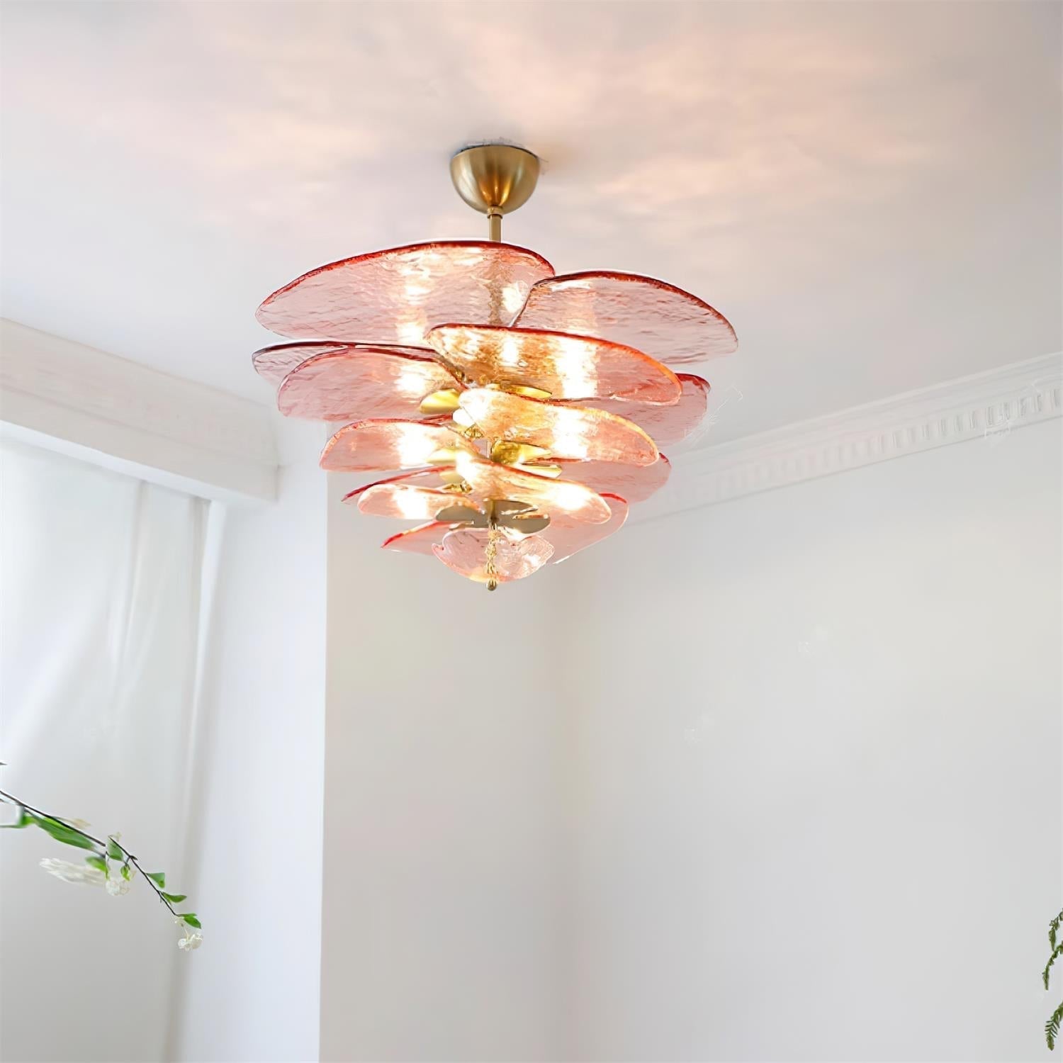 Petals Gold Murano Ceiling fixture Chandelier