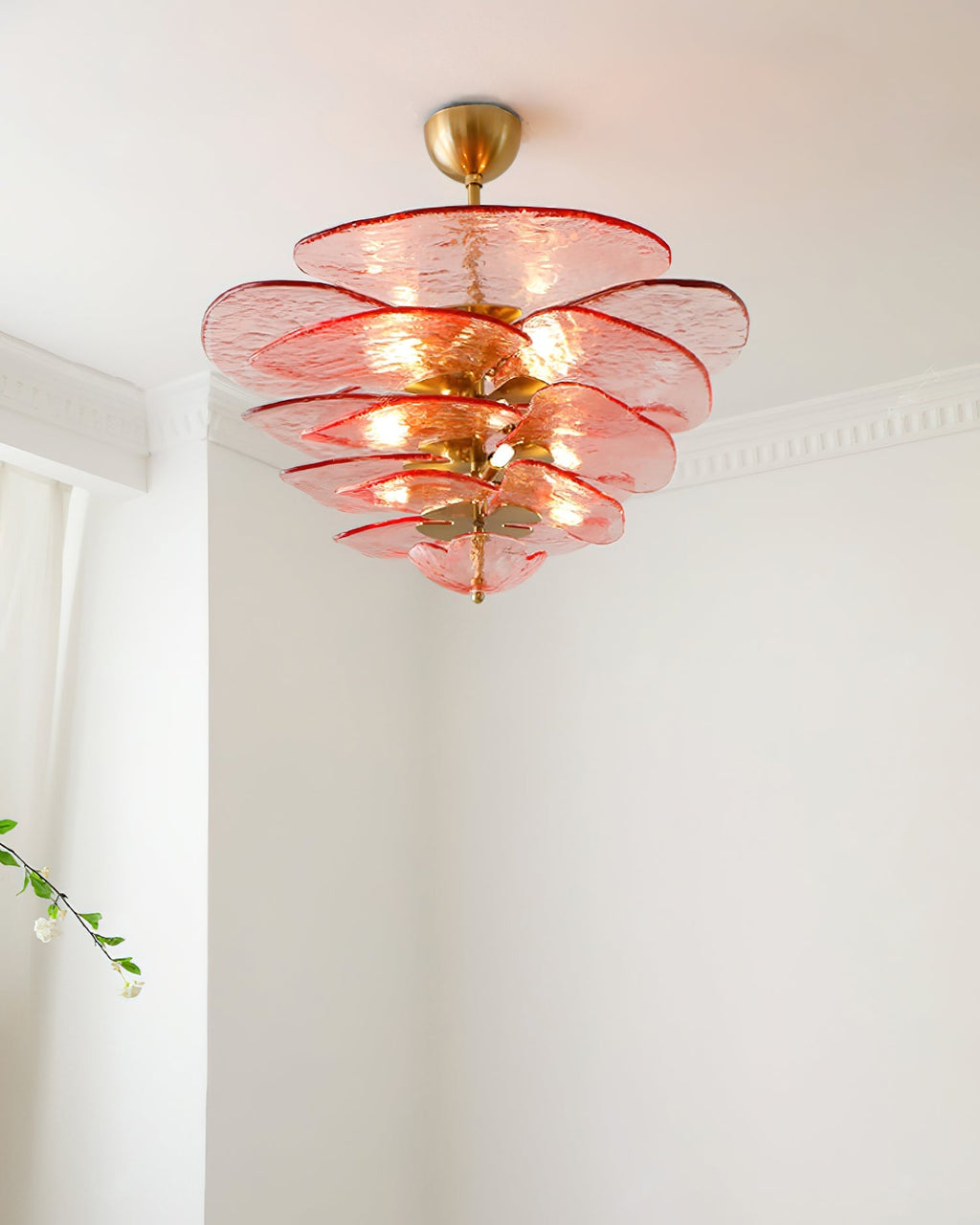 Petals Gold Murano Ceiling fixture Chandelier