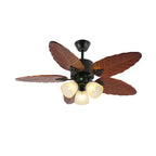 Banana Wood Leaves Ceiling Fan Light