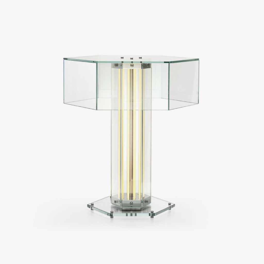 Hexagonal Glass Table Lamp