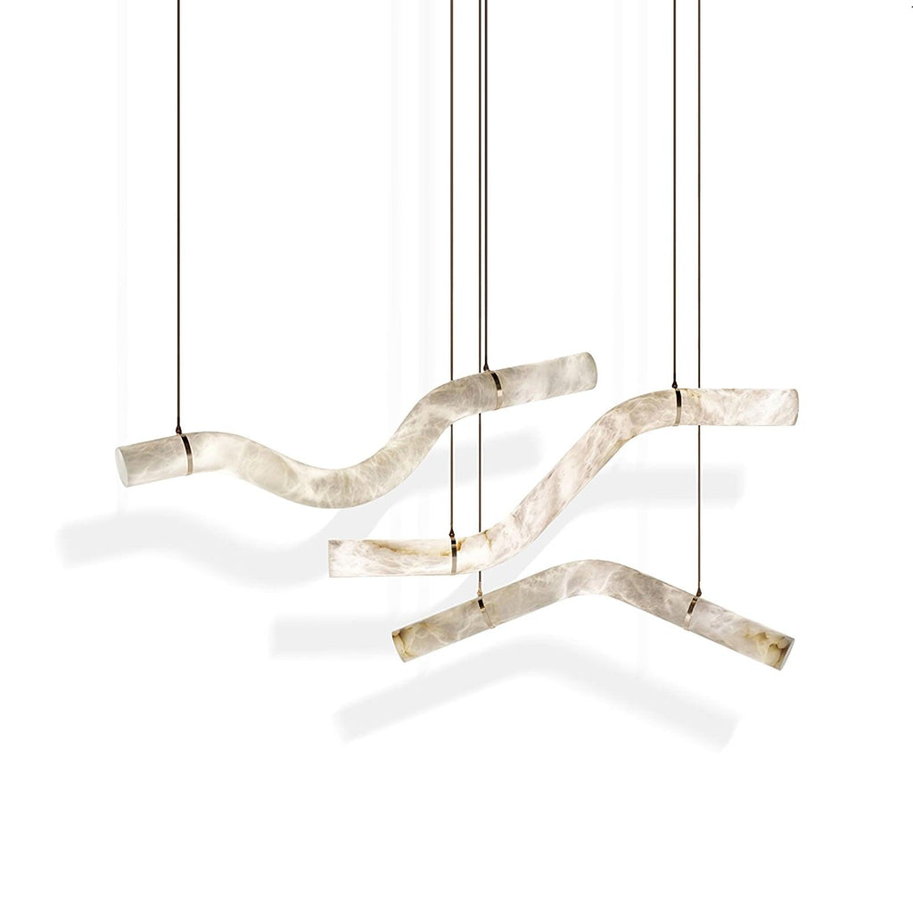 Streamlined Alabaster Pendant Lamp