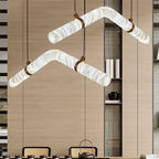Streamlined Alabaster Pendant Lamp