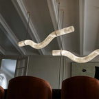 Streamlined Alabaster Pendant Lamp
