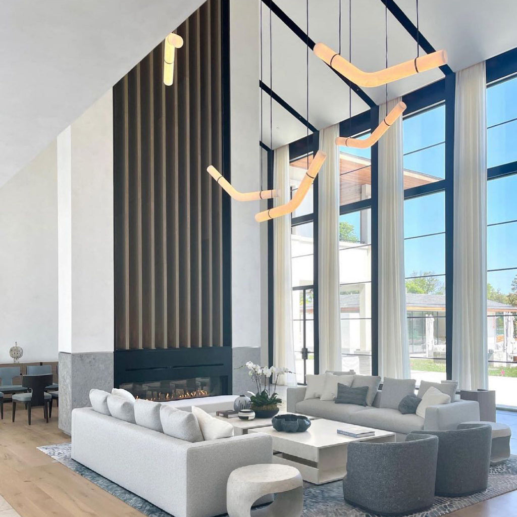 Streamlined Alabaster Pendant Lamp