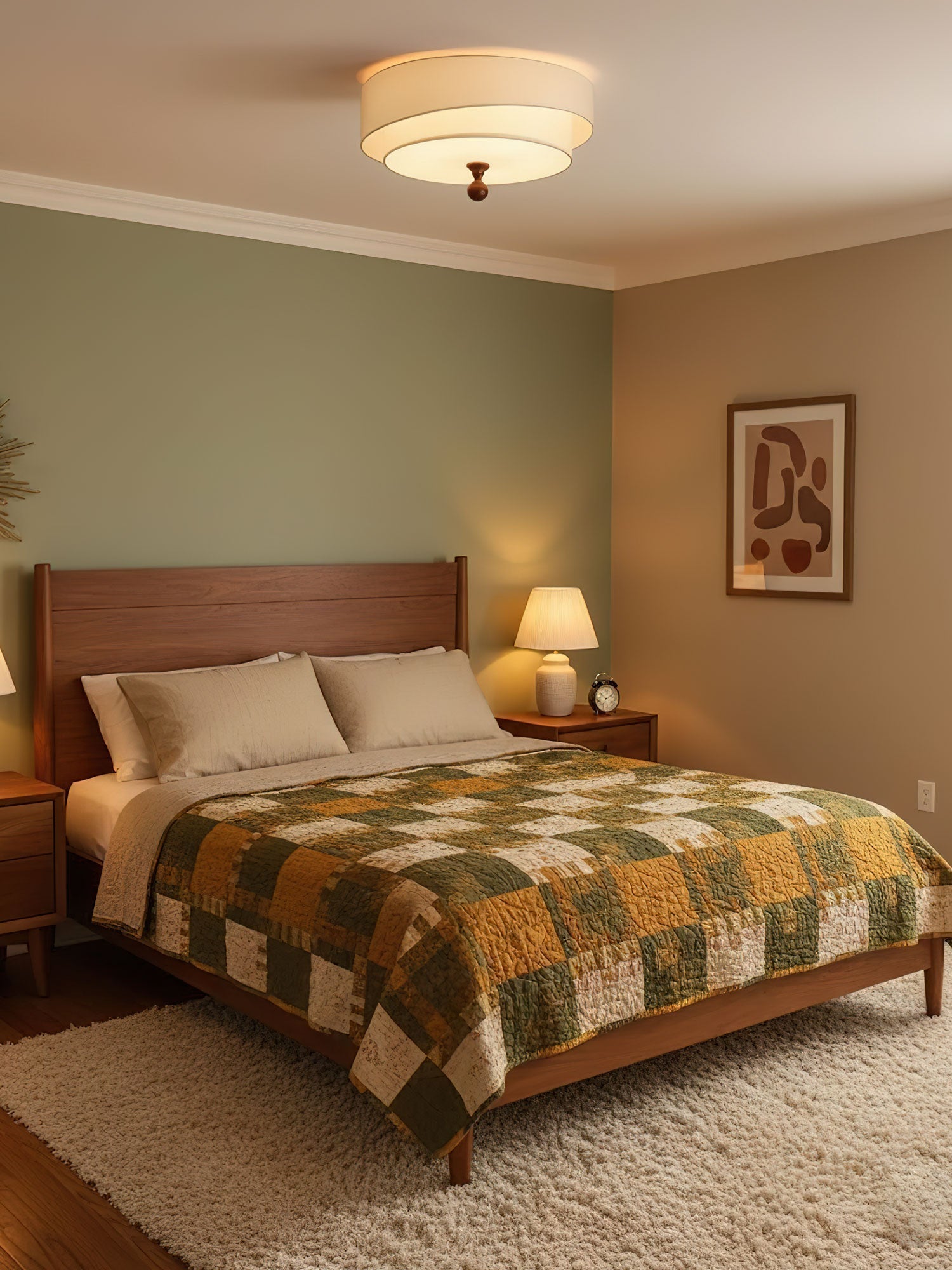 Layered Fabric Ceiling Light