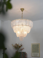 Layered Glass Petal Chandelier