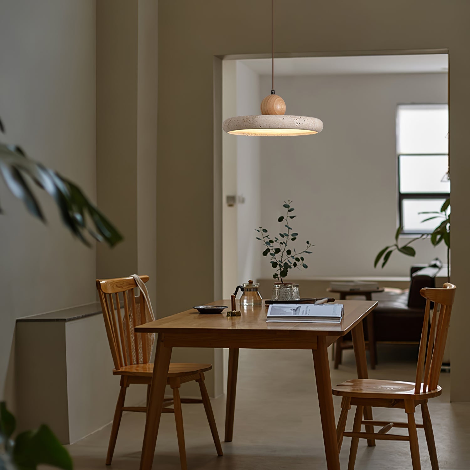 Lola Travertine Swag Pendant Light