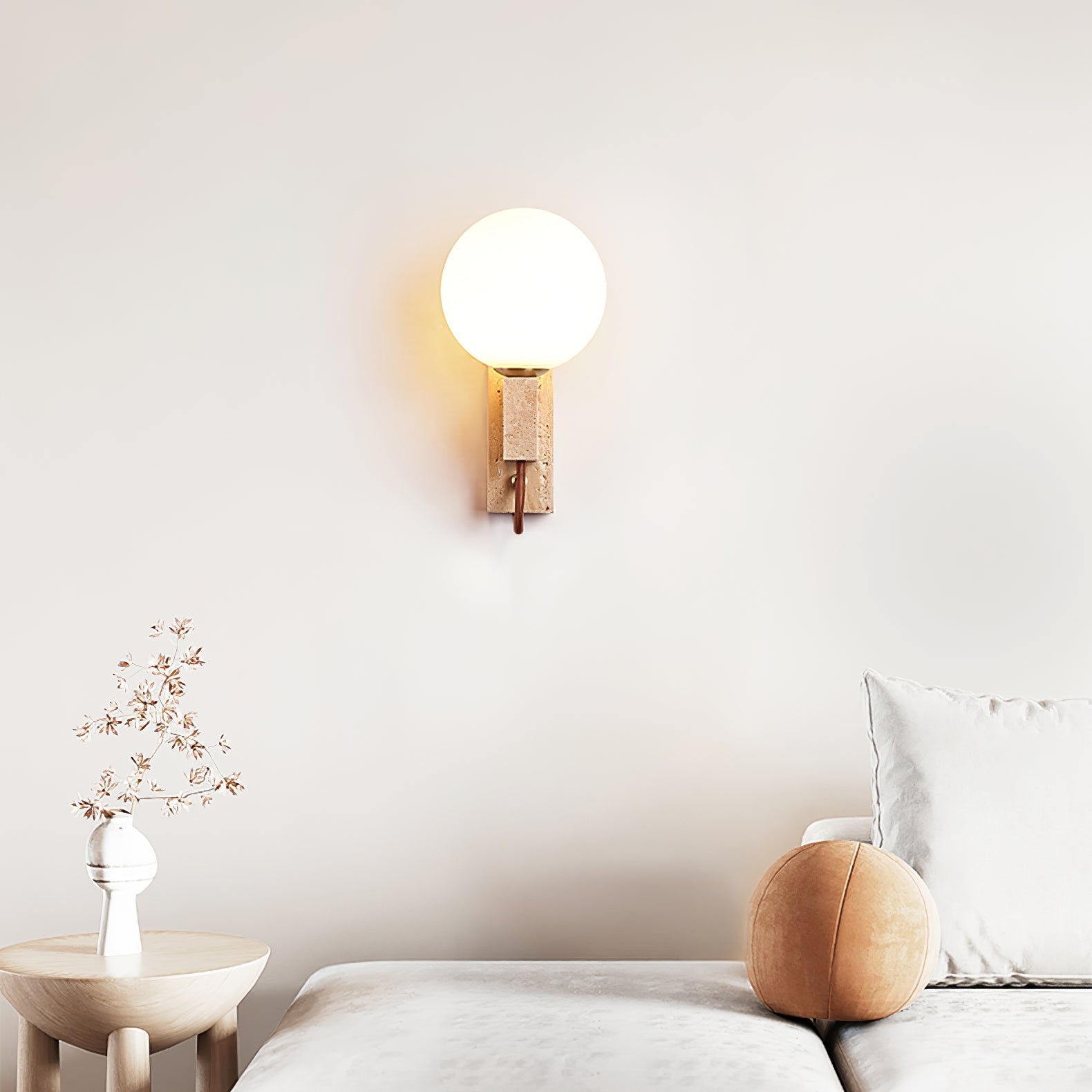 Lunar Travertine Sconce
