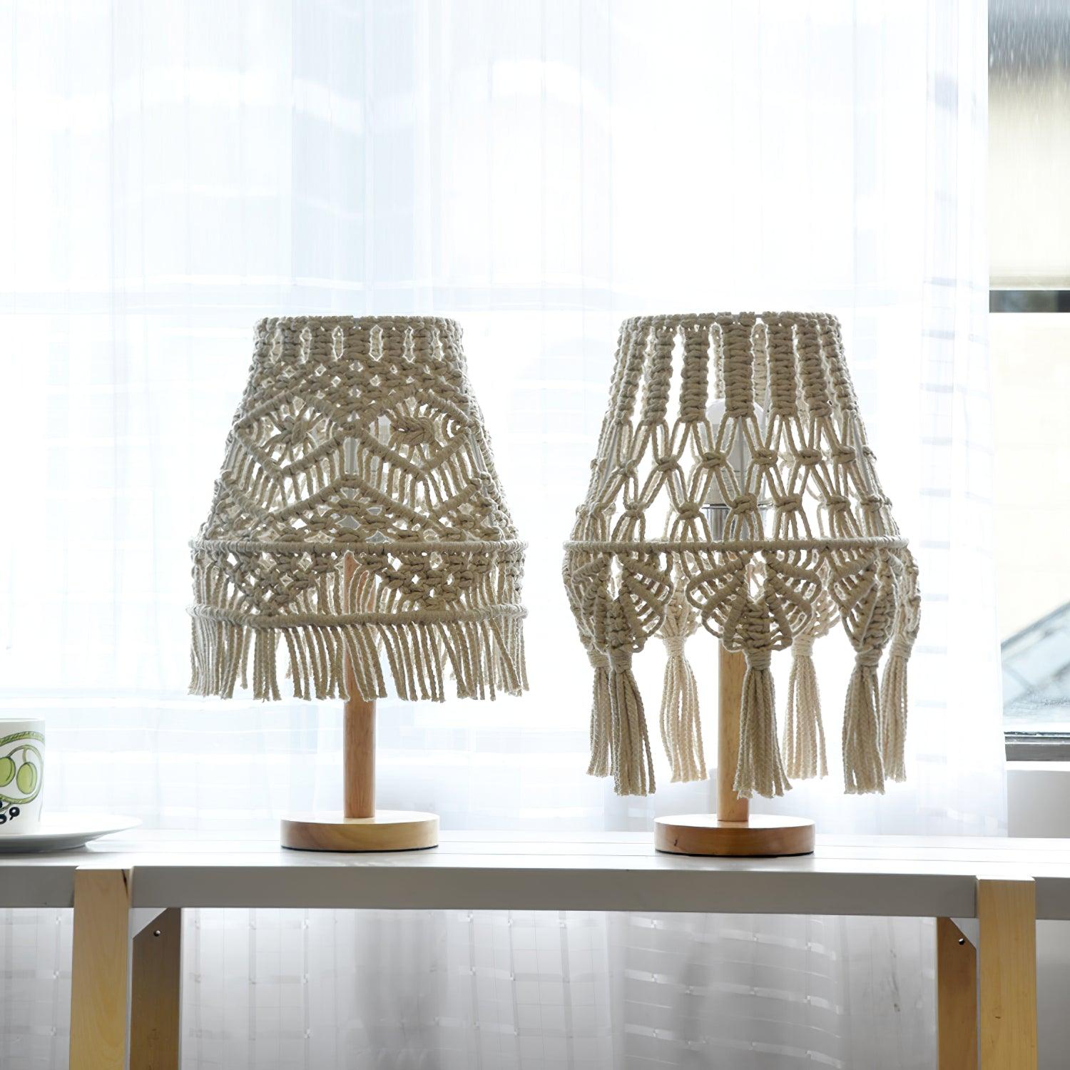 Macrame Side table lamp Table Lamp