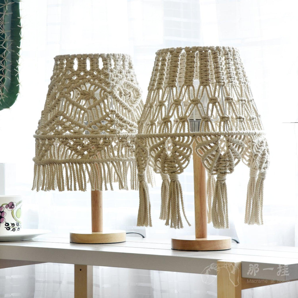 Macrame Side table lamp Table Lamp