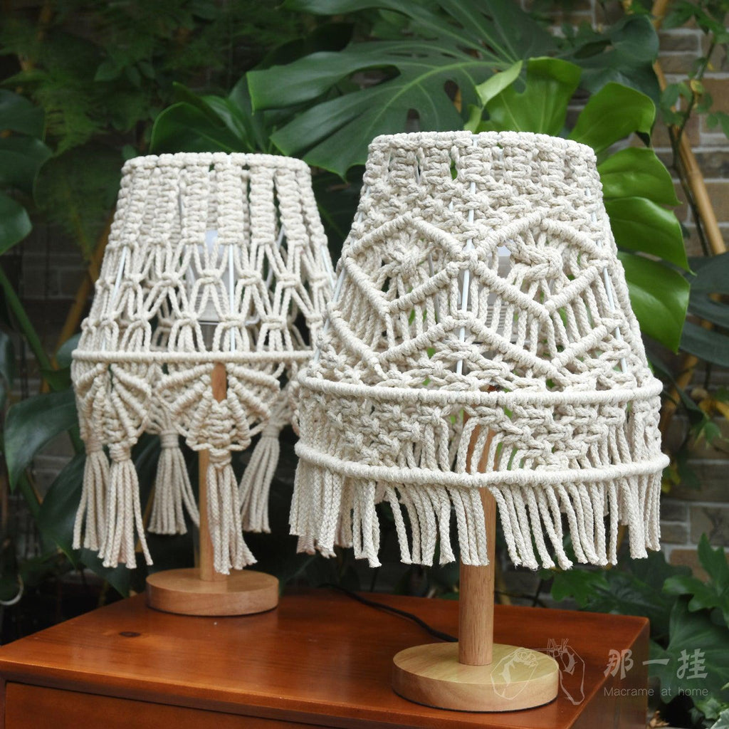 Macrame Side table lamp Table Lamp