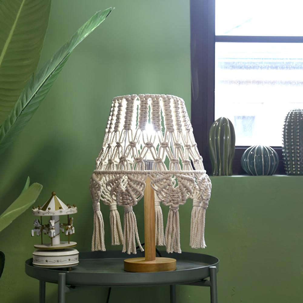 Macrame Side table lamp Table Lamp