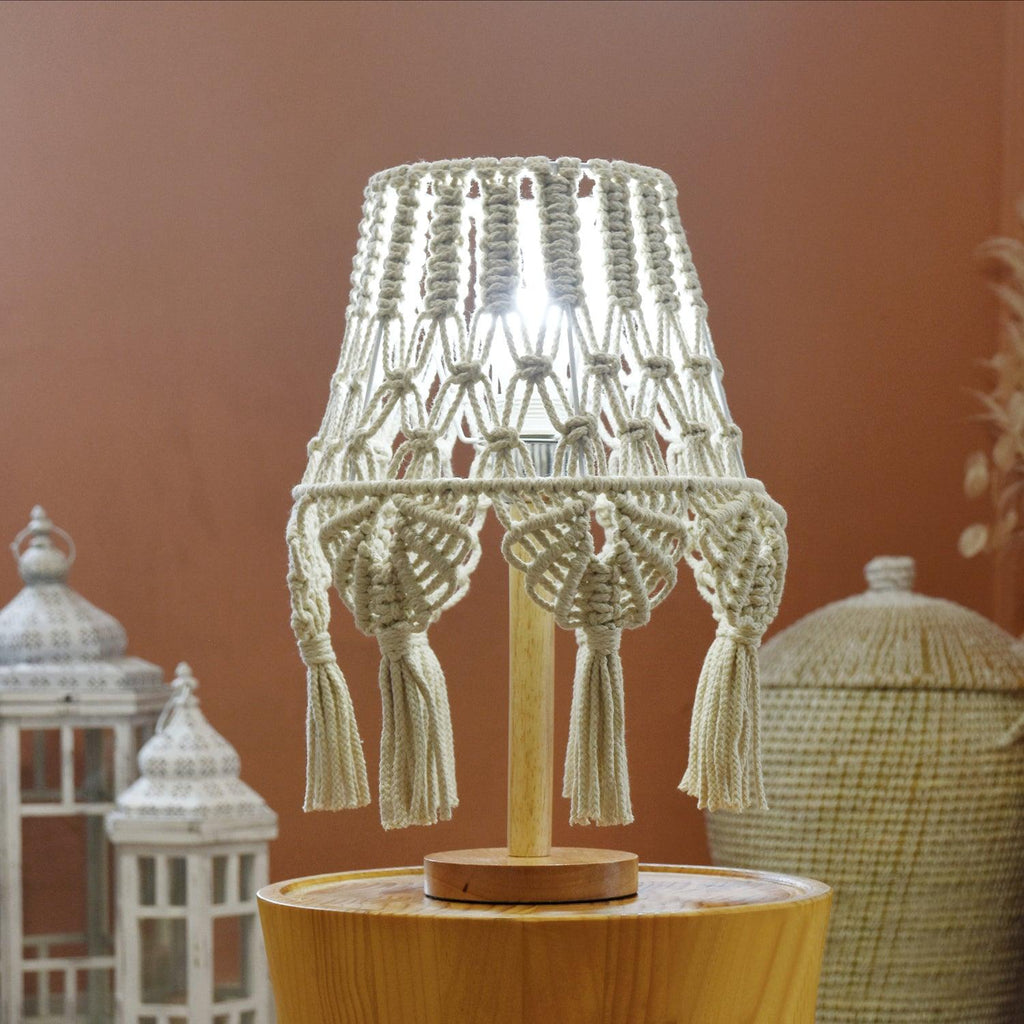 Macrame Side table lamp Table Lamp