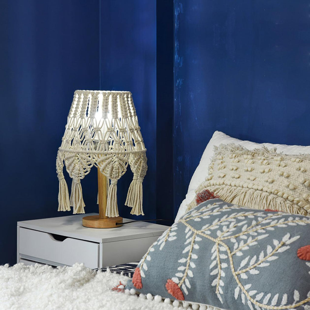 Macrame Side table lamp Table Lamp