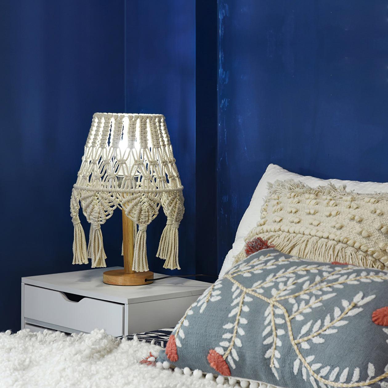 Macrame Side table lamp Table Lamp