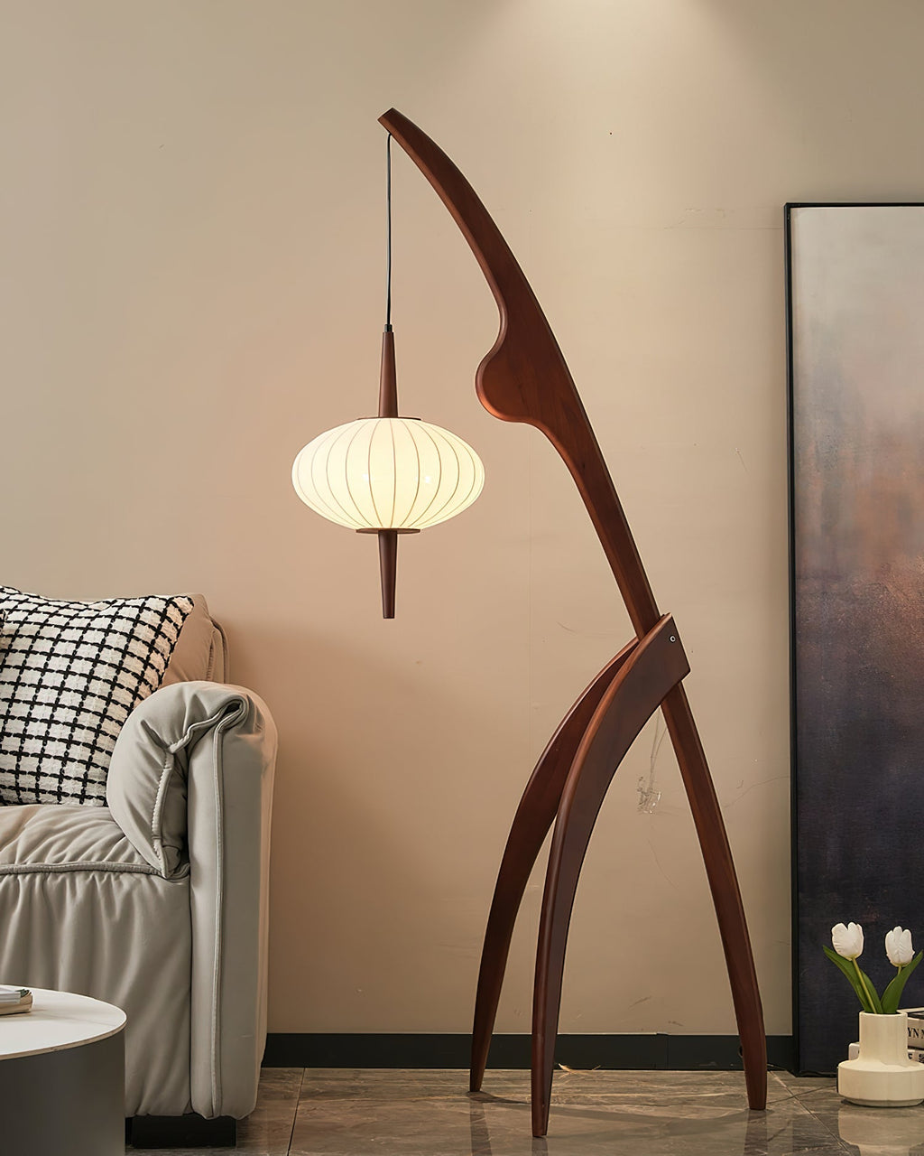 Mantis Wood Torchiere Lamp Floor Lamp