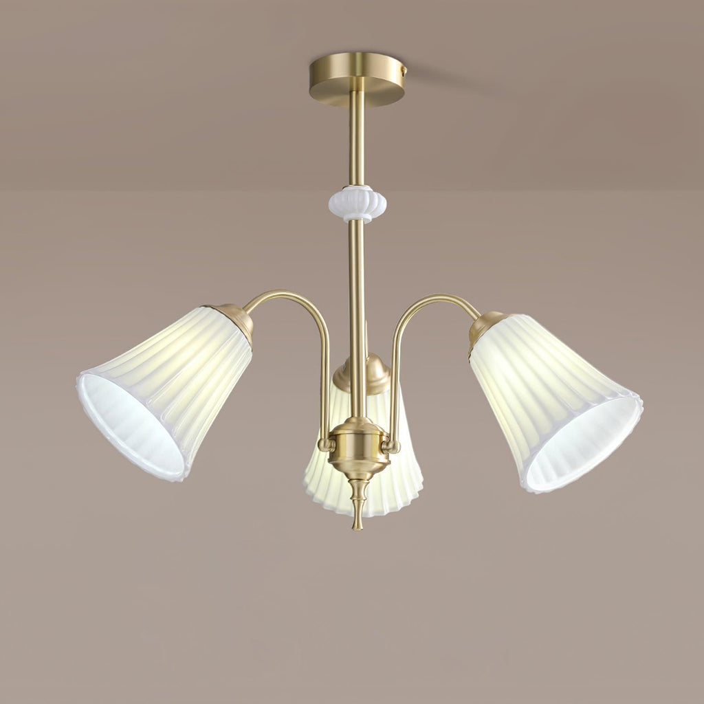Medieval Ceramic Trumpet Crown Chandelier