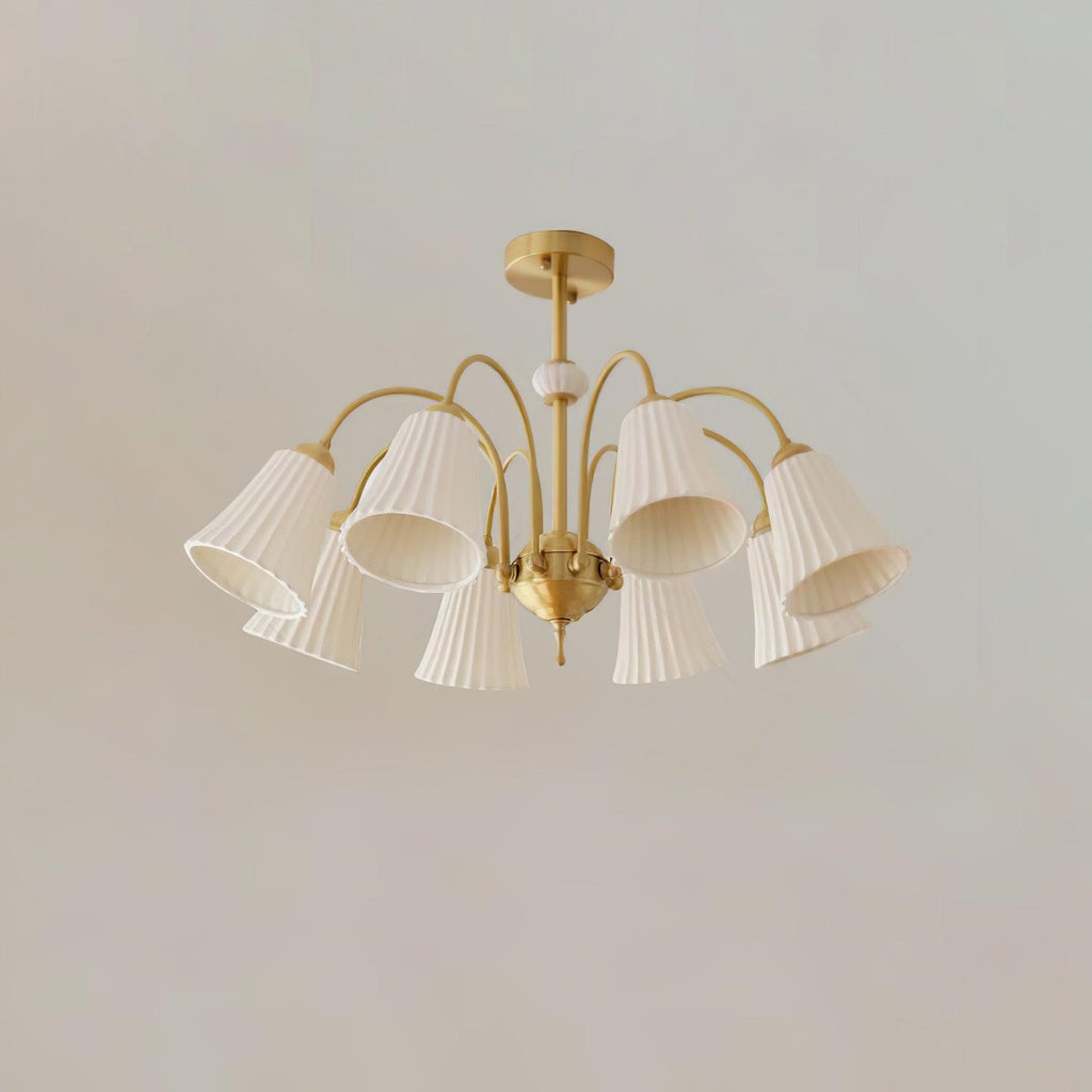 Medieval Ceramic Trumpet Crown Chandelier