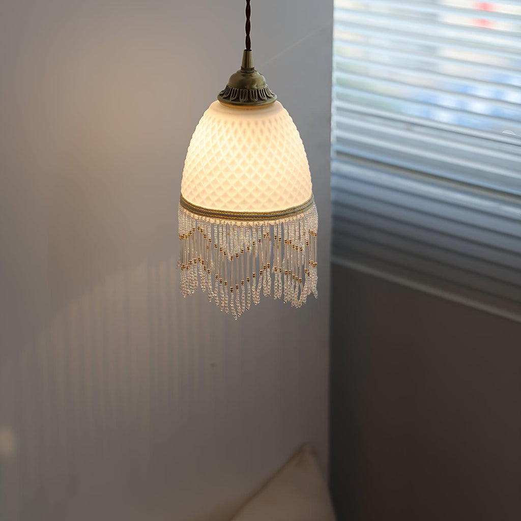 Mesh Tassel Glass Houselight Pendant Light