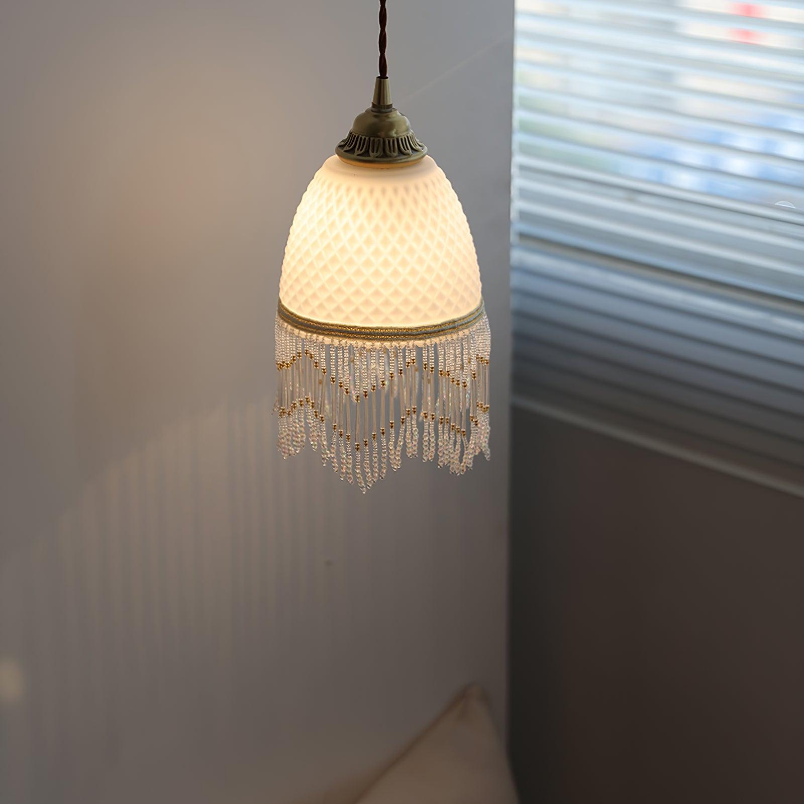 Mesh Tassel Glass Houselight Pendant Light