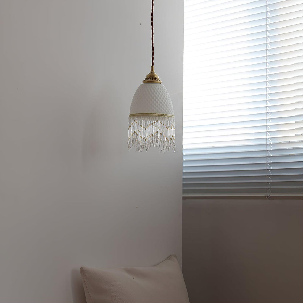 Mesh Tassel Glass Houselight Pendant Light