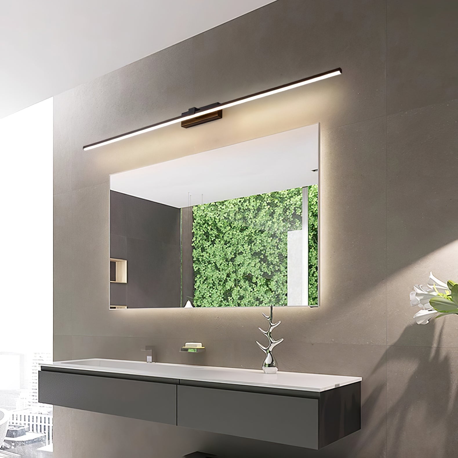Metal Linear Mirror Sconce Wall Light