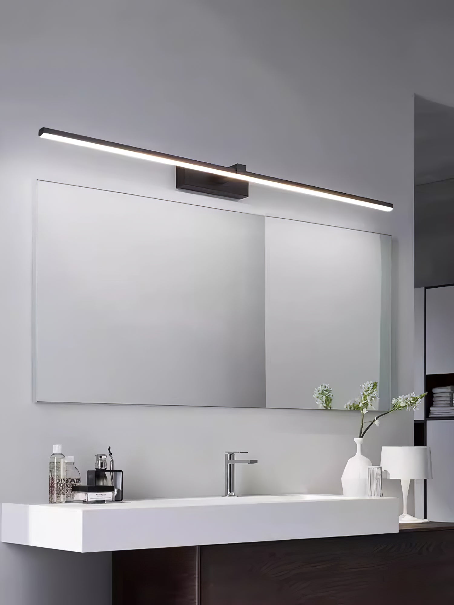 Metal Linear Mirror Sconce Wall Light