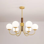 Midas Touch Walnut Sphere Ceiling fixture Chandelier