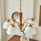 Milky Flower Gasolier Chandelier