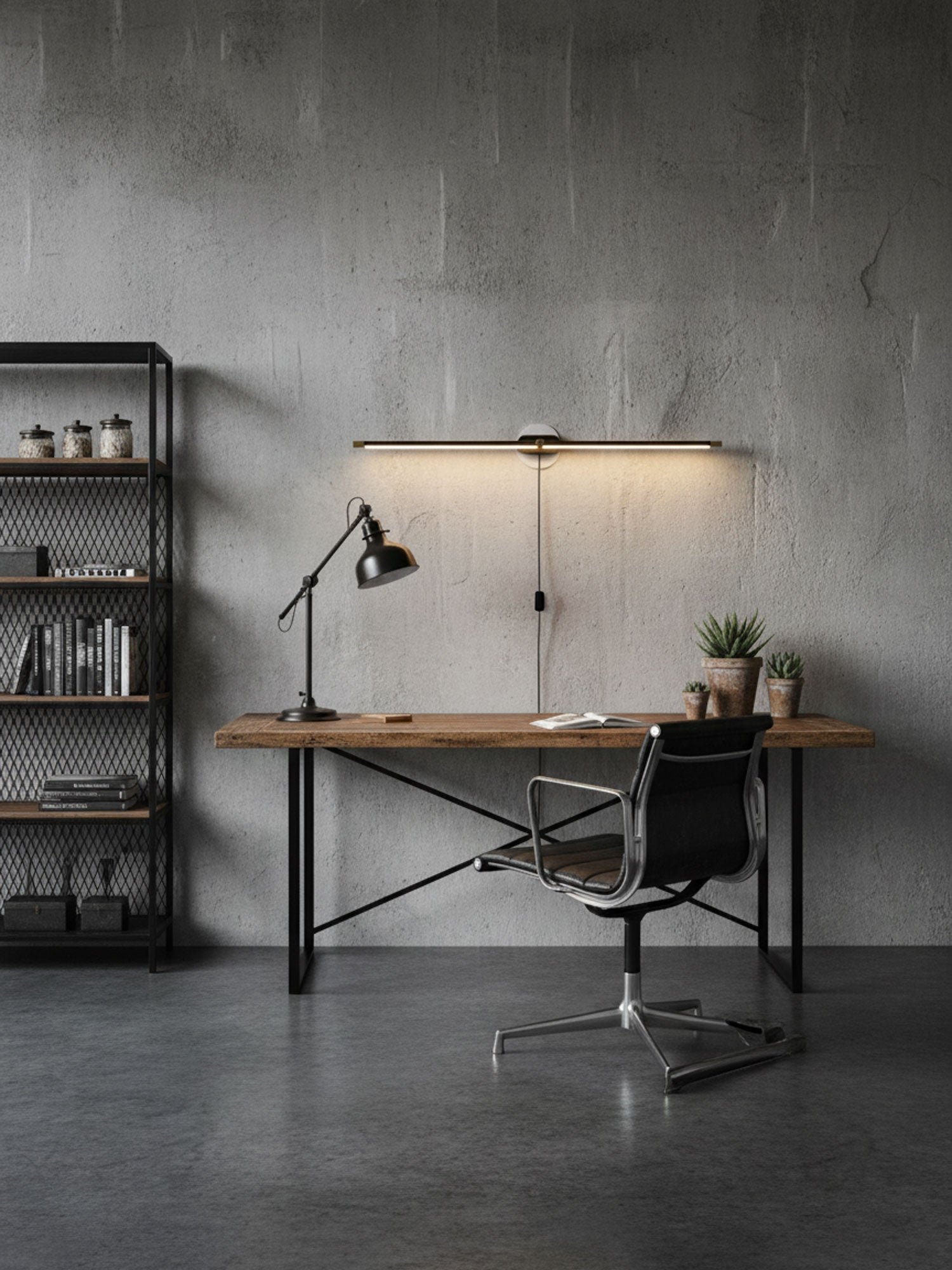 Minimalist Linear Plug-in Wall Lamp