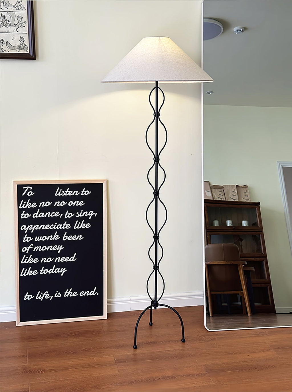 Minimalist Iron Twist Floor Lamp