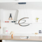 Modern Crystal Double C Chandelier
