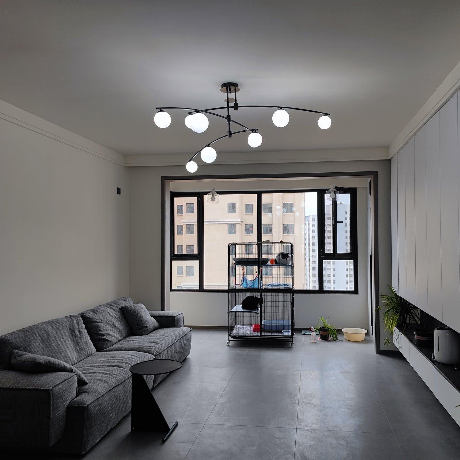 Modern Long Arm Candelabrum Chandelier