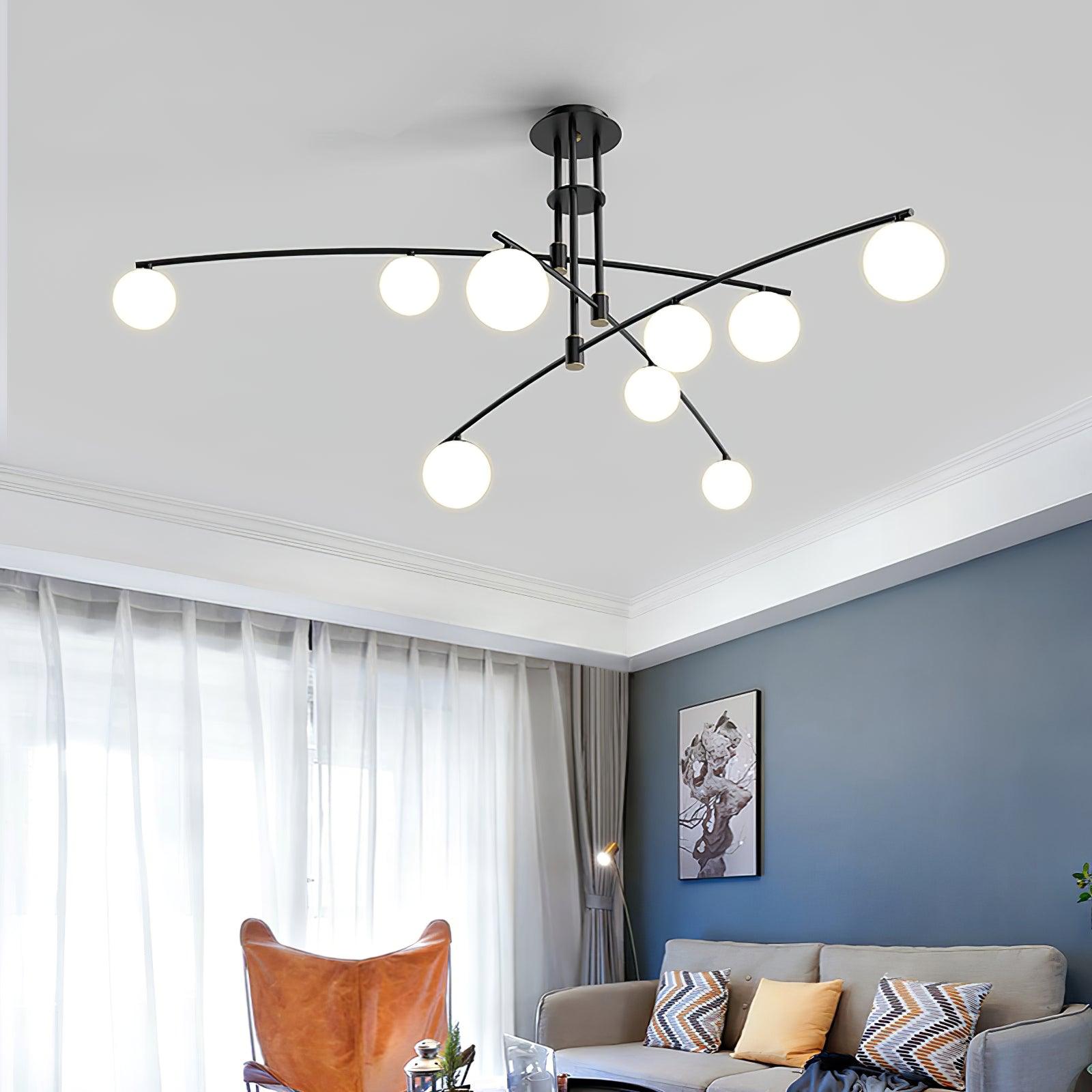 Modern Long Arm Candelabrum Chandelier
