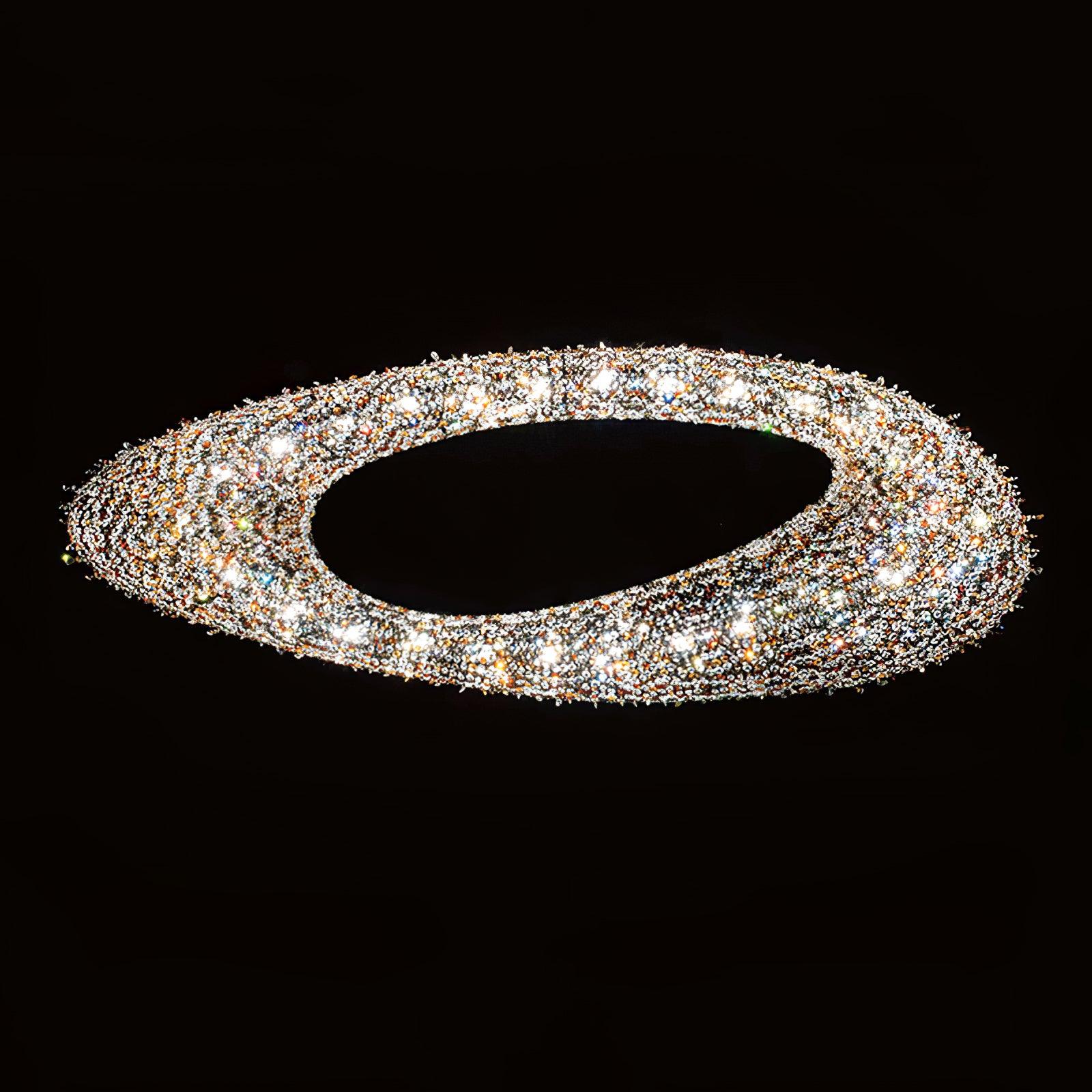 Modern Round Crystal Crown Chandelier