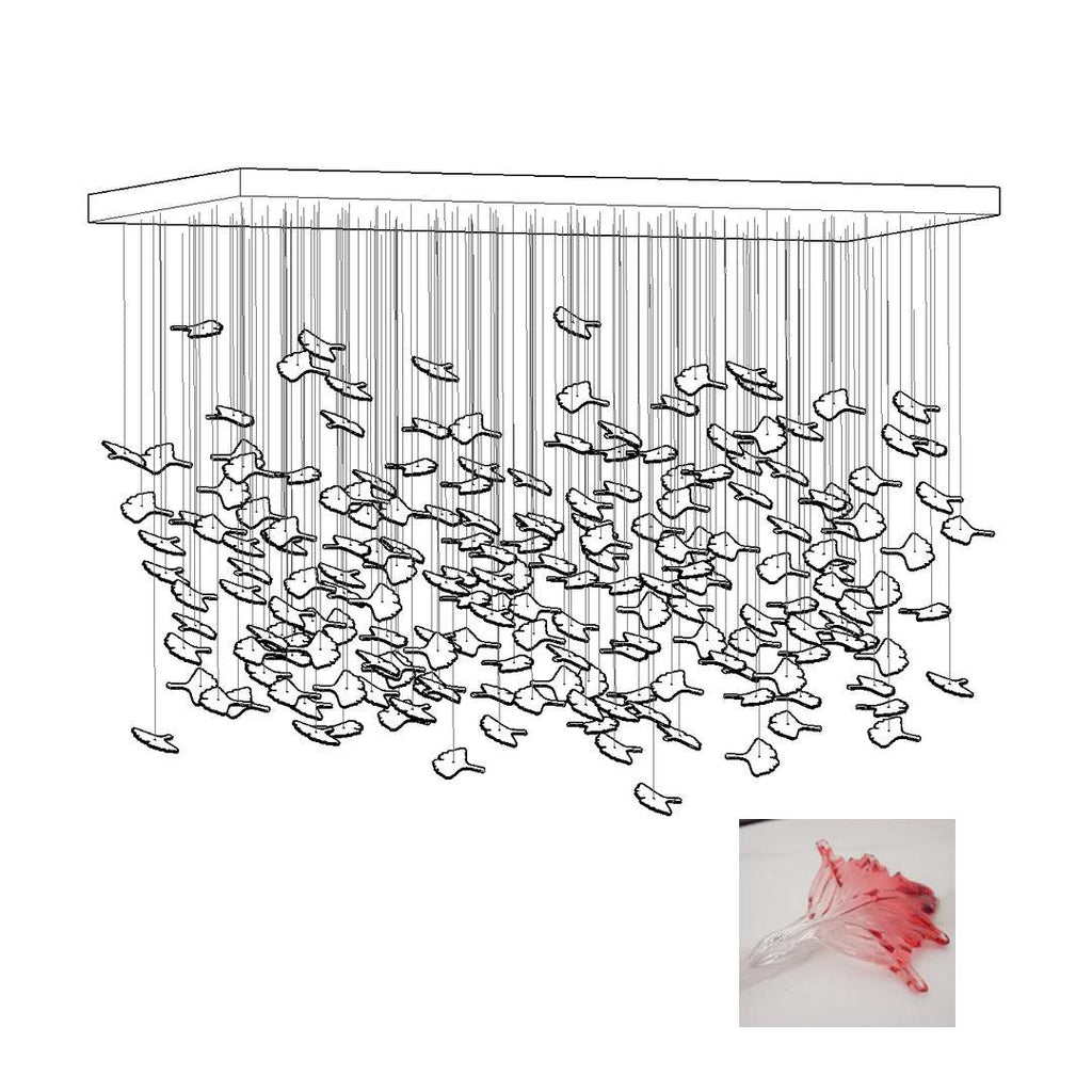 Multicolor Crystal Maple Leaf Electrolier Chandelier